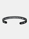 Stainless Steel C-shaped Opening Remember I Love You Mom Mother's Day Gift Bracelets - Black