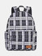 Oxford Stylish Lattice Print Pattern Lightweight Wearable Anti-Scratch Antifouling Breathable Soft 14 Inch Backpack - #02