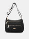 JOSEKO Women's Oxford Cloth Multilayer Lightweight Shoulder Bag Large Capacity Mom Messenger Bag - Black