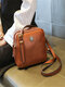Retro Faux Leather Crossbody Bag Watherproof Shoulder Bag - Brown