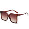 Retro Big Box New Sunglasses Contrast Color Sunglasses - Coffee