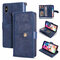 Women Solid Multi-function Phone Case For Iphone 4 Card Slot Wallet - Blue