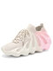 Large Size Womens Casual Ombre Breathable Chunky Sneaker Shoes - Pink
