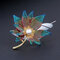 Fashion Big Leaf Brooch Maple Leaves Pearl Brooch Pins Jewelry for Women Dress Accessories - Colorful