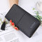 Women Faux Leather Long Phone Purse 8 Card Slot Wallet Tassel Multi-function Coin Bag - Black