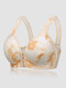 Women Tie Dyed Front Closure Wireless Lightly Lined Full Coverage Breathable Bras - Orange
