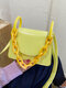 Women Thick Chain Shoulder Bag Handbag Satchel Bag - Yellow