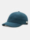 Unisex Cotton Solid Color Letter Pattern Patch Short Brim All-match Sunscreen Baseball Caps - Blue
