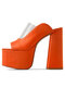 Sapatos de festa sensuais femininos plus size casuais de salto super alto - laranja
