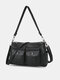 JOSEKO Women's Faux Leather One Shoulder Underarm Tote Double Layer Large Capacity Crossbody Bag - Black