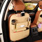 Leather Car Storage Bag Multi-compartment Car Seat Storage Container Outdoors Bag Car Seat Organizer - Off White
