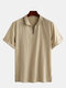 Mens Cotton Ethnic V-Neck Short Sleeve Casual T-Shirt - Yellow