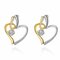 INALIS® Heart Shape Dual Color Rhinestone Earrings - Silver
