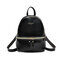 Women Pu Leather Mini Backpack Shoulder Bag - Black