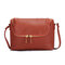 Casual Candy Color PU Leather  5.5inch Phone Bags Crossbody Bag Shoulder Bags For Women - Brown