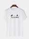 Plus Size Mens Cartoon Dinosaur Slogan Print Cotton Fashion Short Sleeve T-Shirts - White
