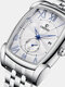 11 cores PU masculino liga vintage Watch luminoso decorado ponteiro calendário quartzo Watch - Bracelete de aço inoxidável com 