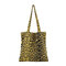 Leopard Tote Handbag Casual Canvas Shoulder Bag For Women - Yellow