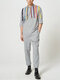 Mens Colorful Tassel Design Muslim Two Pieces Outfits - Gray