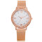 Classic Steel Band Minimalist Womens Watches Diamond Dial Date Waterproof Fashion Quartz Watches - Rose Gold