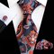 Men Polyester Silk Precision Textile Business Wedding Party Tie Pocket Towel Cufflinks Suit  - #9
