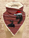 Women Cat Pattern Soft Personality Neck Protection Keep Warm Scarf - Red