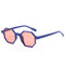 Womens Octagon Frame PC UV400 Sunglasses Exquisite Vogue Wild Modified Face Sunglasses - Blue
