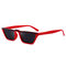 Women Lightweight UV400 HD Square Sunglasses Fashionable  Face Thin Cat Eye Sunglasses  - Red