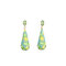 Fashion Resin Printed Metal Earrings Pineapple Geometric Drop Earrings - Blue