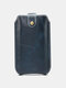 Men Vintage Genuine Leather Cow Leather EDC 5.8 Inch Phone Bag Waist Bag Sling Bag - Blue