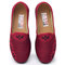 Women Old Peking Comfy Cloth Slip On Flats - Red