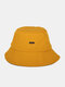 Unisex Polyester Cotton Outdoor Casual Sun Hat Sunscreen Anti-UV Bucket Hat - Yellow