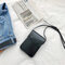 Women Solid Faux Leather 6 Inch Phone Bag Square Shoulder Bag - Black