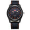 Роскошные часы для бизнеса Натуральные кожаные мужские часы Big Dial Светящиеся руки Черные часы - Синий