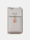جلد صناعي سحاب مشبك تصميم حقيبة كروسبودي حقيبة كلاتش متعددة الجيوب هاتف حقيبة محفظة نقود معدنية - اللون الرمادي
