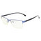 Mens Anti-fatigue Anti-blue Light Fake Glasses Bendable Business Computer Eye Protection Glasses - Blue
