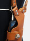 Ekphero Retro 6.3 Inch Phone Holder Outdoor Sport Hiking Trave Anti-theft PU Waist Belt Bag Shoulder Bag - Brown