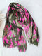 Women Camo Fray Trim Sun Protection Shawl Cover Up Swimsuit - Rose