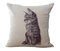 Cat Pattern Cotton Linen Sofa Pillowcase Square Decoration Cushion Cover - #2