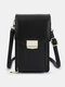 JOSEKO Women's PU Leather Multifunctional Korean Mobile Phone Bag Messenger Bag All-match Simple Shoulder Bag - Black