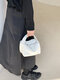 Women PU leather Cute Soft Tofu Bag Shoulder Bag Handbag - White