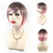 Gradient Colorful Short Straight Bob Cosplay Synthetic Wigs High Temperature Fiber Hair For Women - 03