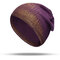 Womens Ethnic Wool Knitted Hat Vintage Vogue Warm Good Elastic Hat Outdoor Casual Beanie - Purple