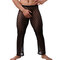 Sexy Spur Thin Translucent Loose Diamond Fabric Design Comfortable Pajamas Sleep Pants for Men - Black