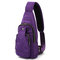Men Women Nylon Leisure Chest Back Pack Outdoor Hiking Sport Crossbody Bags - Purple