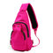 Men Women Nylon Leisure Chest Back Pack Outdoor Hiking Sport Crossbody Bags - Rose Red