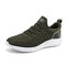 Men Sport Knitted Fabric Breathable Casual Running Shoes - Green