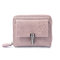Women PU Leather Coin Bag Card Holder Mini Bifold Wallet  - Purple 2