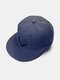 Women Cotton Geometric Letters Embroidered Flat-brimmed Hip-hop Sunshade Baseball Cap - Dark Blue