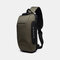 Men Anti-theft USB Charging Multi-Layers Waterproof Crossbody Bag Chest Bag Sling Bag - Army